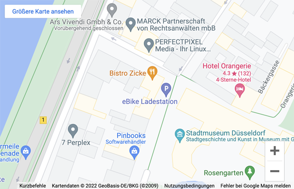 Lageplanausschnitt der Düsseldorfer Altstadt